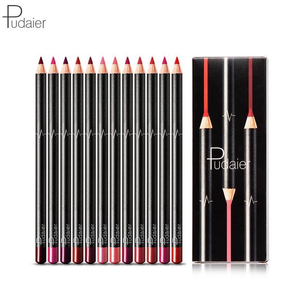 Marca 12 Pcs Matte Labelo Liner Set Long Durando Lápis de Masmoooth para Contorno Lipline Multi-funcional Maquiagem Cosméticos Caneta Lápis