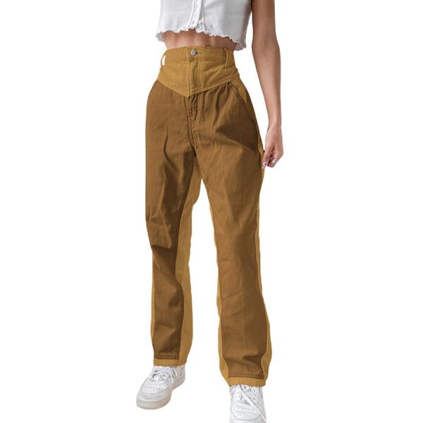 

women casual long trousers assorted color high waist straight-leg pants green/ brown/ pink/ purple/ blue/ grey women's & capris, Black;white