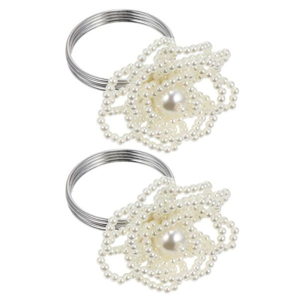 

napkin rings 2pcs banquet party holders creative pearl
