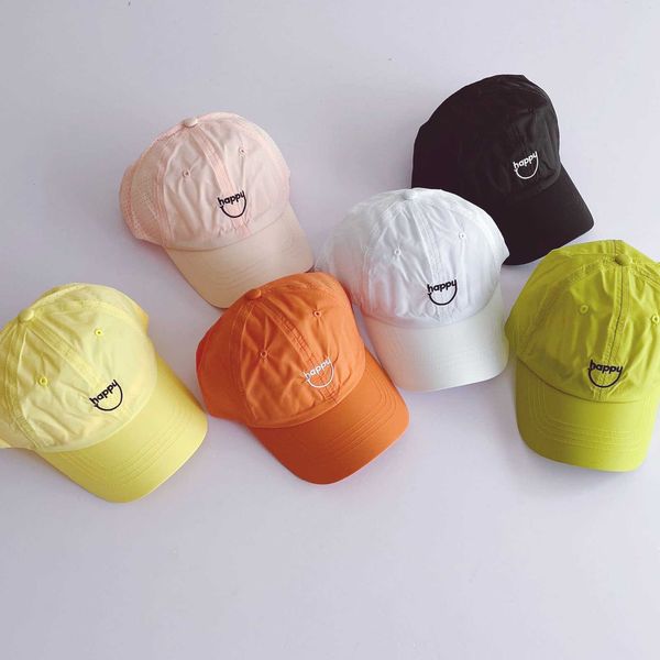 

summer arrival girls fashion letter hats kids candy color 210528, Yellow