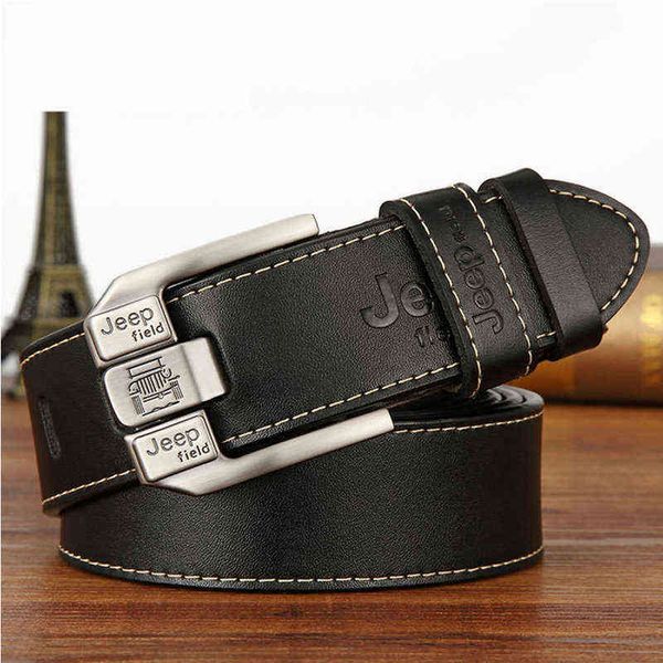 

fashion mens casual genuine leather belt cowhide retro pin buckle belt for jeans men design brown belts 3.8cm width 211116, Black;brown