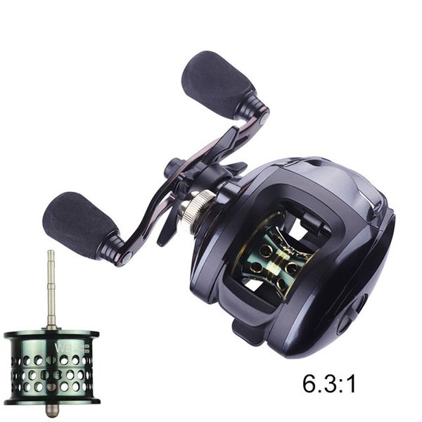 Baitcasting Carretel 12 + 1 Bola Rolamento Rasco de Alta Velocidade Baitcast Fishing Backs 6.3: 1 Relação de engrenagem com 5,5 kg max arrastar água salgada direita canhoto isca de peixe fundido