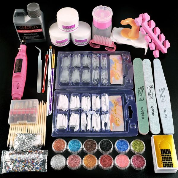

nail art kits pro false brush acrylic powder manicure tool rhinestone kit set salon accessory