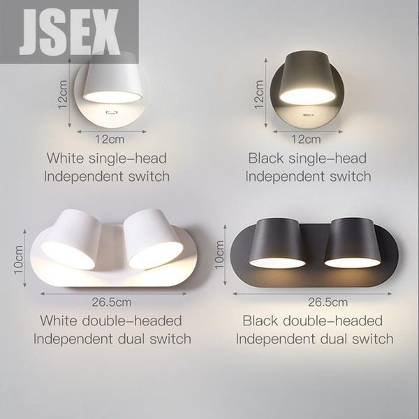 

wall lamp 350 degree rotating remote control dimmable led for reading rotation