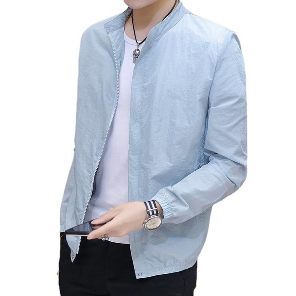 

men's jackets 2021summer sun protection clothing thin breathable ice silk fashion jacket skin windbreaker casual cardigan, Black;brown