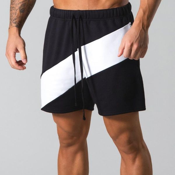 

men's shorts summer 2021 bodybuilding five-point pants gyms exercise casual sports fashion trend running elastic slim, White;black