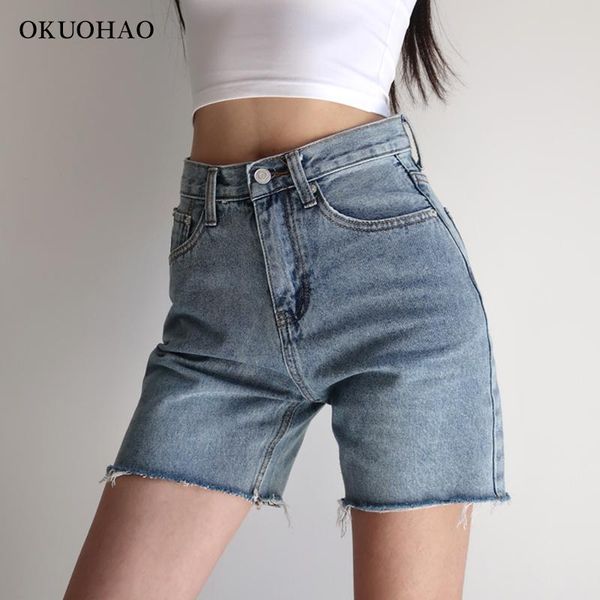

women's jeans denim shorts female black blue high waist summer harajuku vetement femme 2021 fashion woman pants