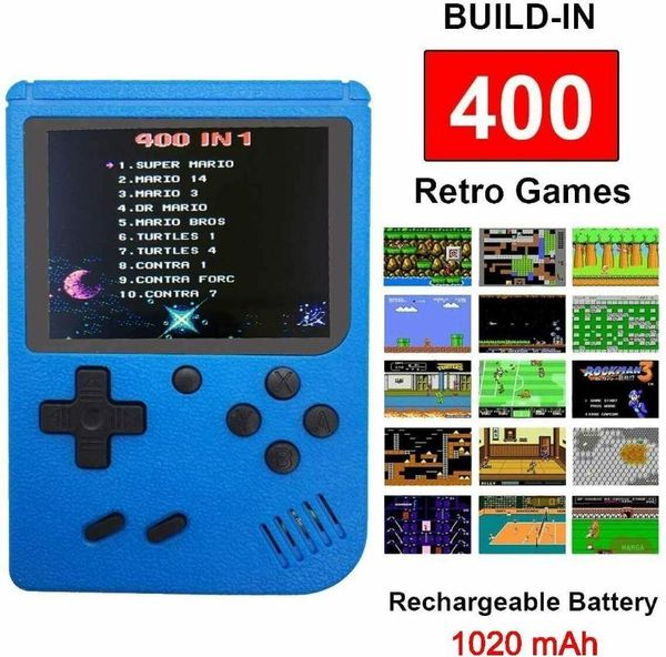 

portable game players handheld player 3 inch lcd screen 400 retro games in 1 classic 8 bit pocket av output video