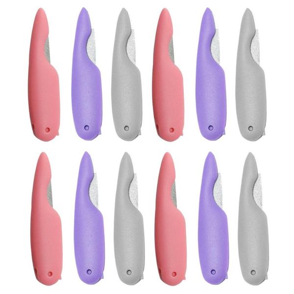 

nail files 12pcs colorful polisher file stainless steel fingernails manicure