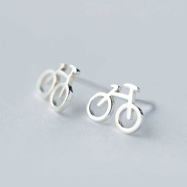 Moda Cue Bicicleta Brincos para Mulheres 925 Sterling Silver Studs Jóias Ear Pins Brincos Design 210707