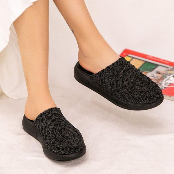 

bvea summery for 2021 women sporty casual open back hand embroideried comfortable without spikes home lera black braided slippers sandals