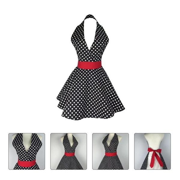 

aprons 1pc housework apron dot dress style cooking household vintage