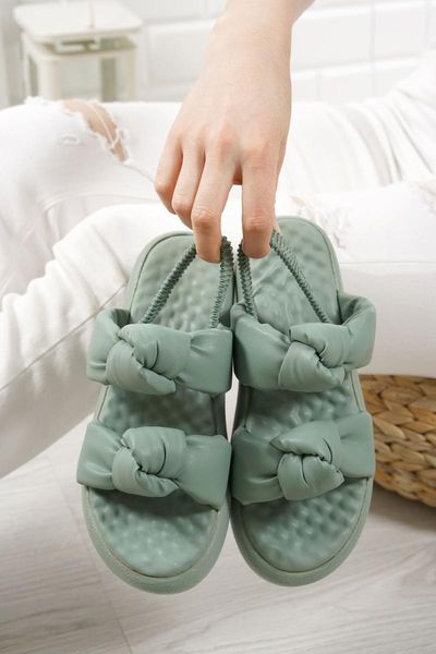 

sandals women's green matte leather, Black