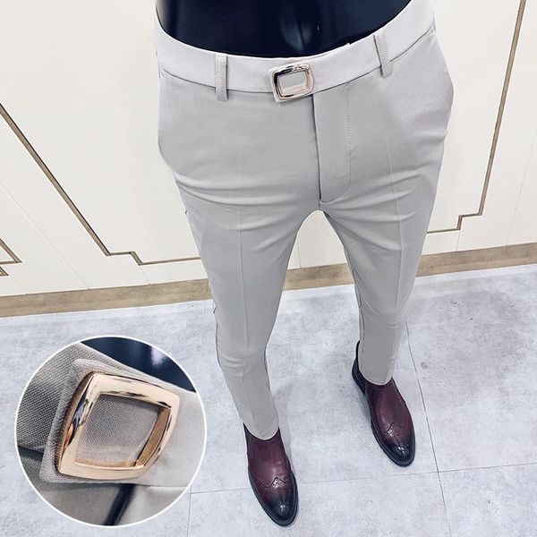 

men's suits & blazers 2021 spring autumn formal solid suit pants fashion casual slim business dress male wedding party work trousers f1, White;black