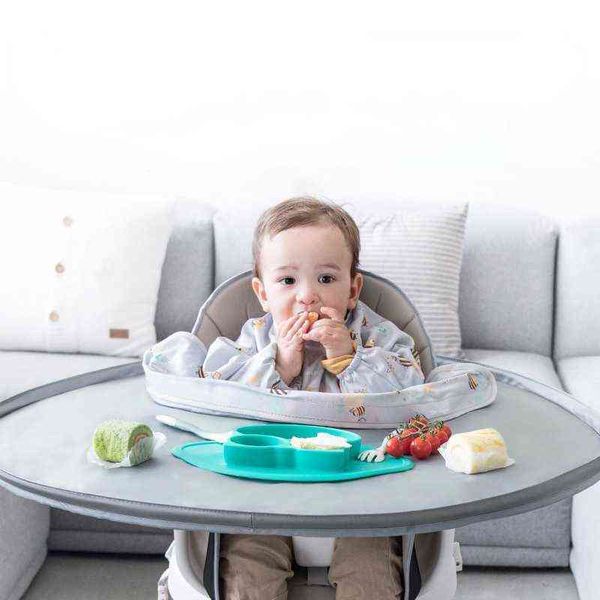 3-in-1-Baby-Lätzchen-Tischbezug, Esszimmerstuhl-Kittel, wasserdicht, Speicheltuch, Spuckschürze, Lebensmittel-Fütterungszubehör, Kittel/Tablett/Aufbewahrungstasche 211117