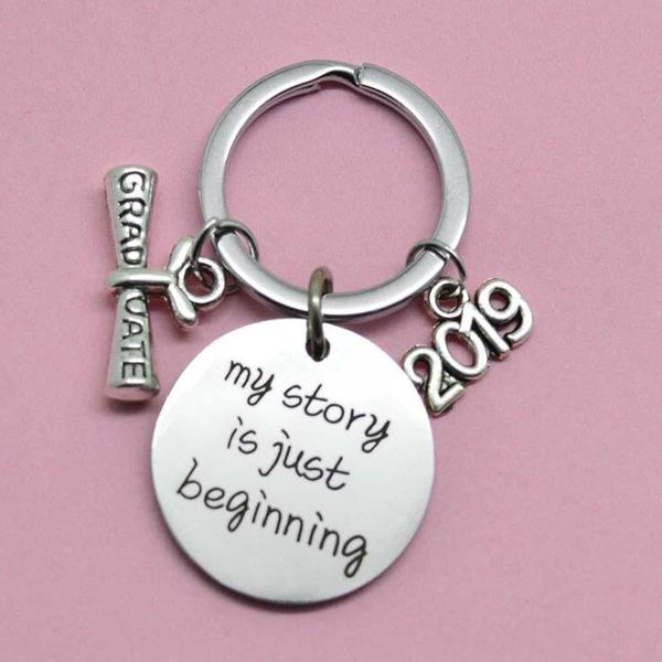 

keychains simple keychain man my story is just beginning bags bog/girl zin alloy letter color keyring pendant accessories, Silver