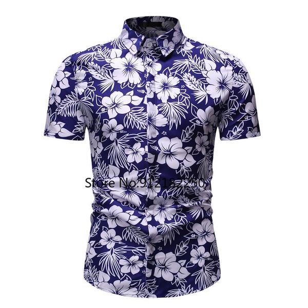 

men's casual shirts men short sleeve hawaiian shirt camisa masculina 2021 fashion floral mens beach hawaii holiday party clothes, White;black
