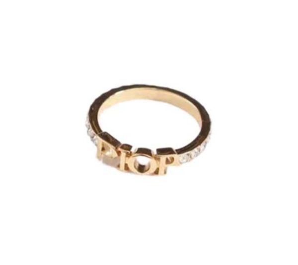 

fashion gold letter cluster rings bague for lady women party wedding lovers gift engagement jewelry, Golden;silver