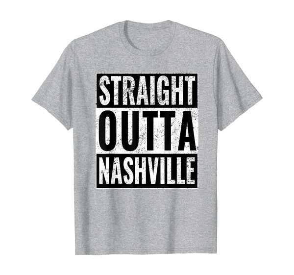 

straight outta nashville - straight out of nashville t-shirt, White;black