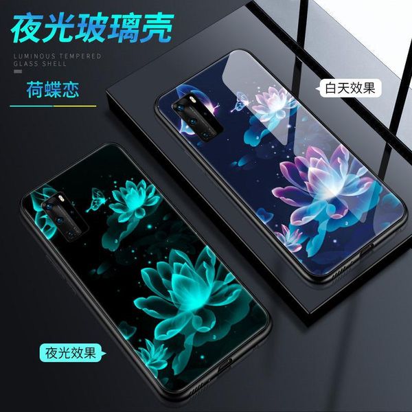 

colorful tempered glass luminous case for samsung galaxy a51 a71 s21 ultra s20 fe s21flash back coques note 20 sultra 10 cell phone pouches