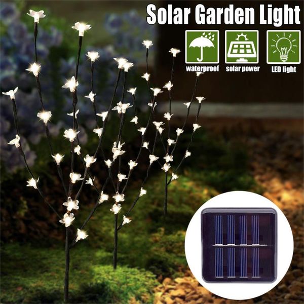 

stylish branch tree twig leaf solar outdoor garden 60 warm white led lights 3pcs fashion fairy string hanging decor wall lamps