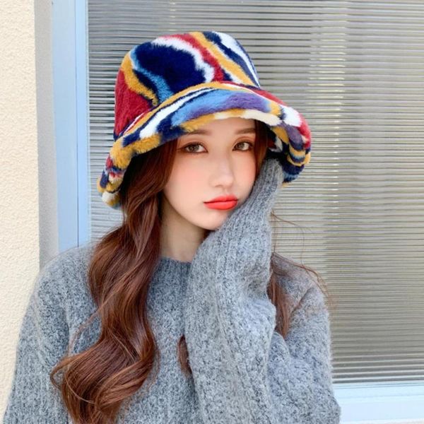 

wide brim hats bucket hat irregular colored fashion autumn winter reversible multicolor tie dye corduroy fisherman caps lady sunhat, Blue;gray