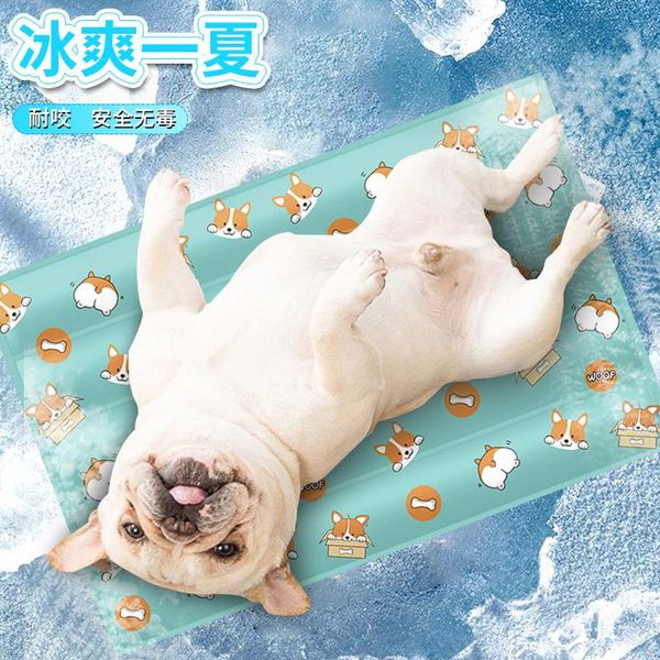 

kennels & pens 2021 summer pet ice mat, teddy dog cartoon cooling tactic, soft gel, nest cushion, supplies wholesale.