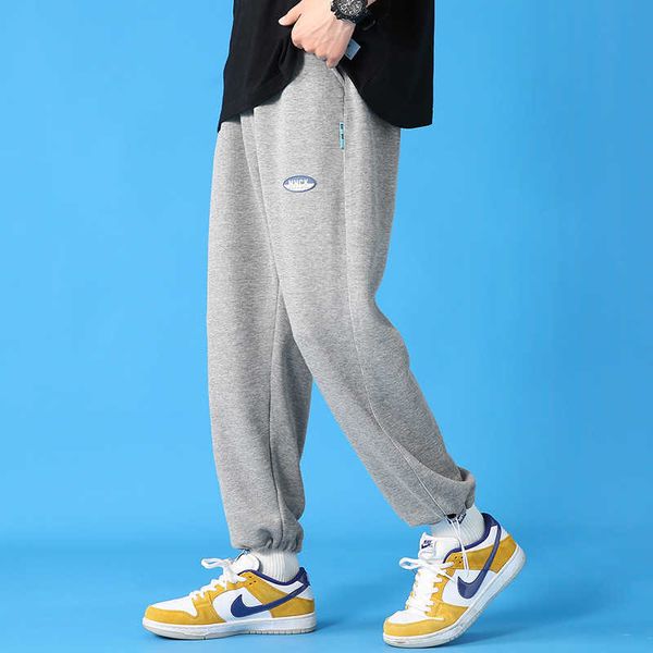 

early autumn pants men's sports loose legged simple casual black