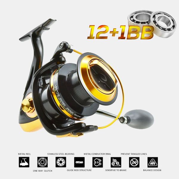 

baitcasting reels tf 8000 / 9000 10000 11000 12+1bb long s 4.6:1 big spinning fishing reel 22kg max drag for large fish