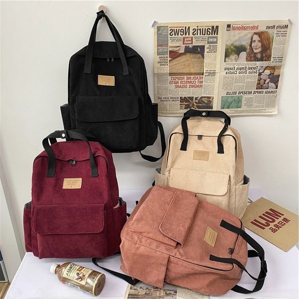 

backpack korean women's bag, large school velvet bag 98o2