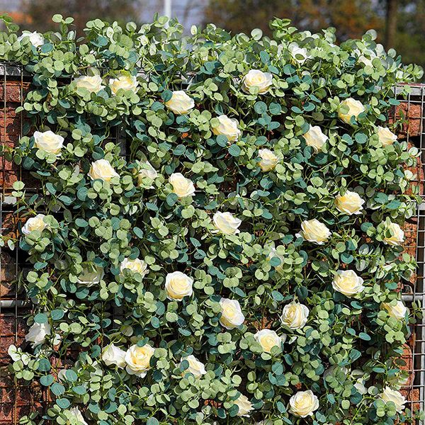 

1.8 m artificial flowers rose ivy vine wedding decor real touch silk flower garland string with leaves for home hanging decor