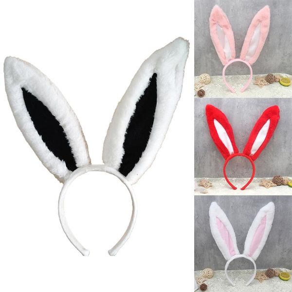 

hair accessories ears hairhoop plush women headwear masquerade cosplay props women's costumes, Slivery;white