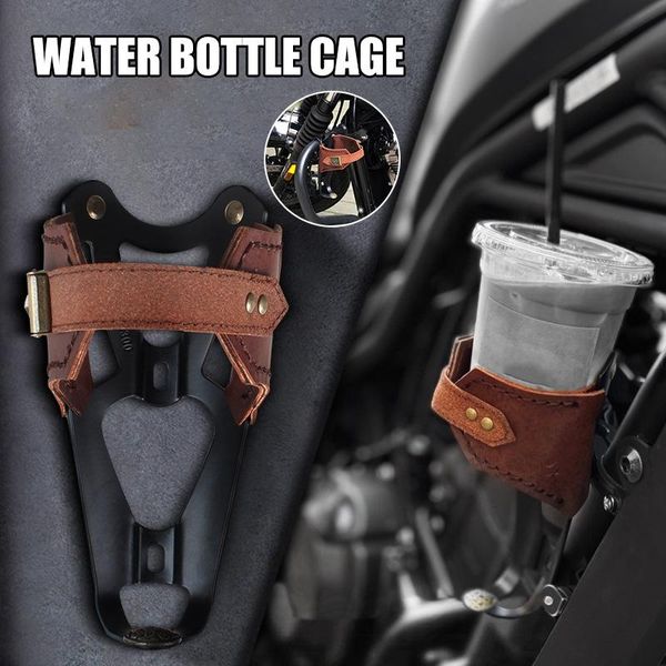 

water bottles & cages cow leather bottle cage aluminum alloy ultra light weight adjustable holder for motorcycle electric scooter jc