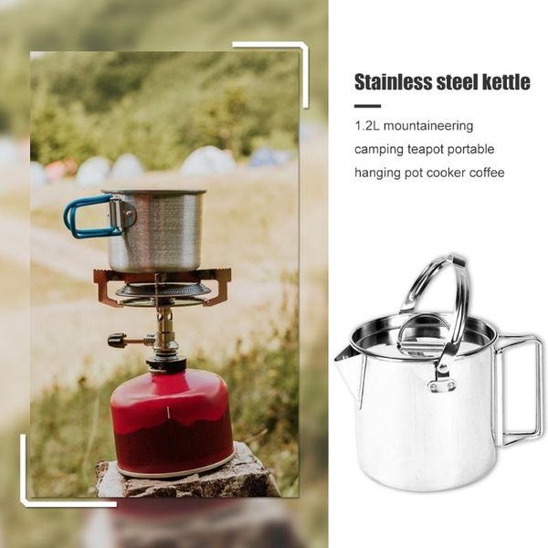 

water bottle backpacking teapot coffee pot cooking kettle w/ lid camping portable outdoor camp elements