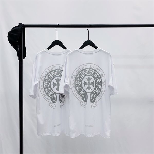 

65% off outlet online store fashion brand neckline letter cross print short sleeve t-shirt, White