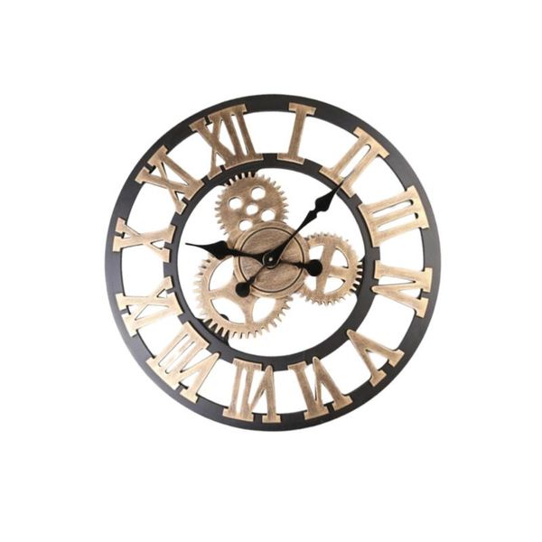 

wall clocks 1pc creative 3d gear clock retro fashion decorative hanging art decor for home office living room bedroom (golde