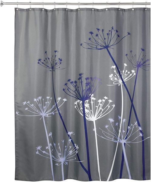 

thistle shower curtain, high bathtub made of polyester, grey/purple curtains