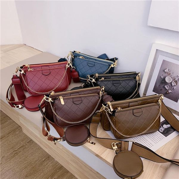 

evening bags wild messenger shoulder female fashion letter flap plaid chains zipper women's handbags casual crossbody ladies totes