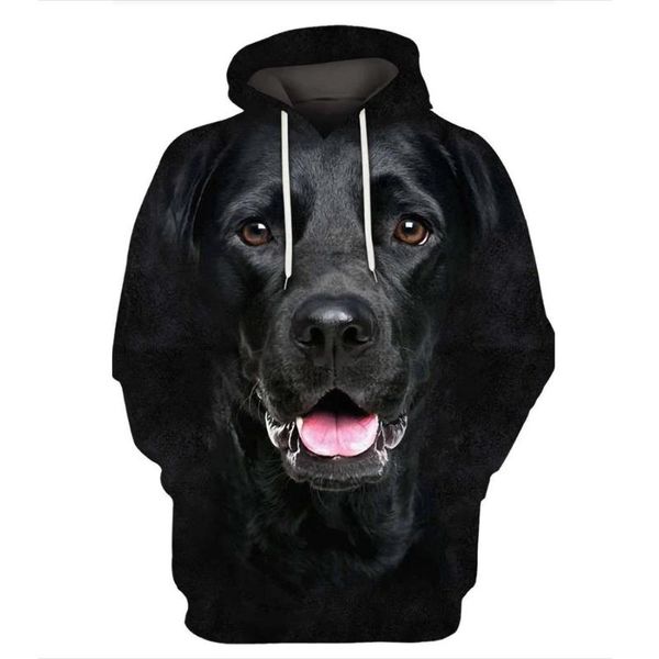 

men's hoodies & sweatshirts winter 3d printing labrador dog limited edition handsome stylish casual for men/women children/aldults kids, Black