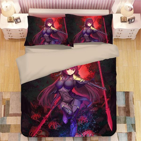 

bedding sets 3d cartoon anime print set duvet covers pillowcases one piece comforter bedclothes bed linen 08