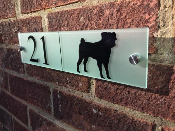 

other door hardware customize modern house sign plaque number frosted glass acrylic dog silhouette custom