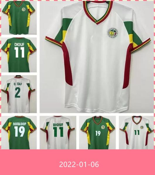 

2002 2003 senegal retro soccer jerseys 02 03 vintage football shirt classic home away green white camisetas de futbol o.daf diop h.camara kh, Black;yellow