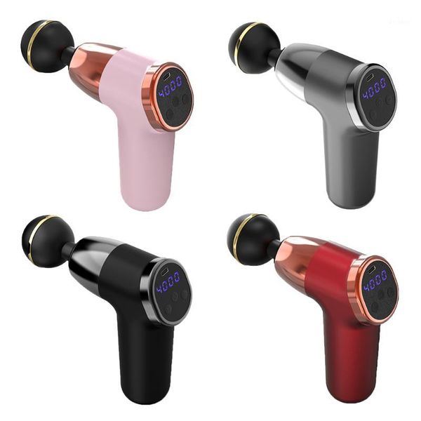 

dispaly mini massage gun usb rechargeable deep muscle fascia massager relaxation fitness health care full body1