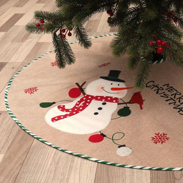 

christmas decorations decoration linen embroidered tree skirt khaki skirts 2021 style beautiful