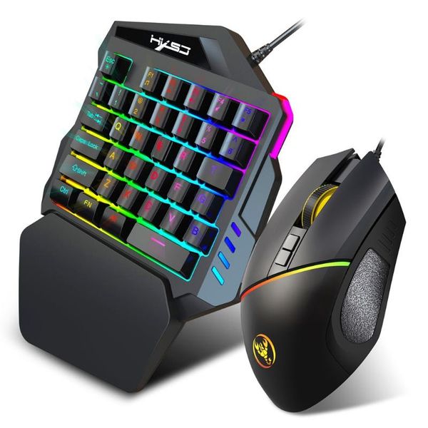 

keyboard mouse combos single hand one-handed gaming 35 keys rgb backlit portable mini keypad set for pc ps4 gamer win#g