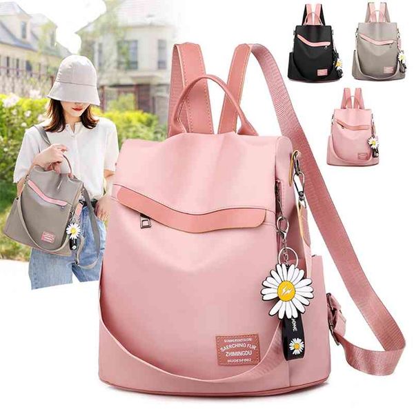 

leather women backpack anti-theft travel backpack women large capacity school bags for teenage girls mochila 210922