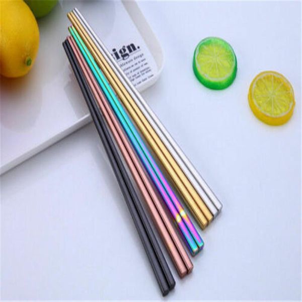 

chopstick colorful stainless steel korean chopsticks rainbow china reusable