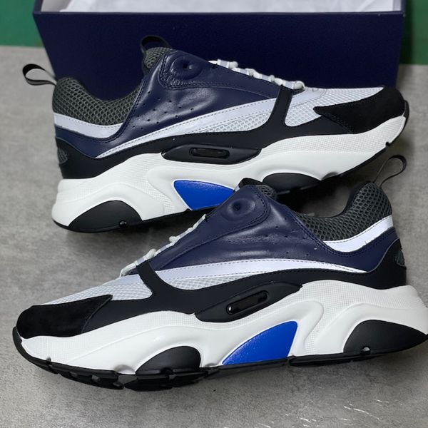 

2021 Designer Black B22 Sneaker Vintage Calfskin Trainers Men Luxury Lace-up Flat Shoes Retro Patchwork Platform Women Runner Trainer Size 46, Color 18