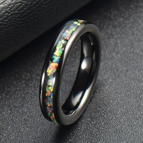 

wedding rings 6mm mens womens tungsten carbide ring inlay opal engagement band - jewelry, Slivery;golden