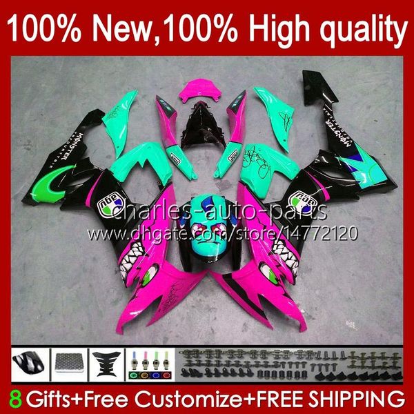 Corpo da motocicleta para Kawasaki Ninja ZX 10R ZX10 10 R1000 CC ZX10R 08 09 10 Bodywork 56No.196 ZX1000 C 1000CC ZX-10R 2008 2009 2010 ZX1000C 2008-2010 Carenagem Rosa Tubarão